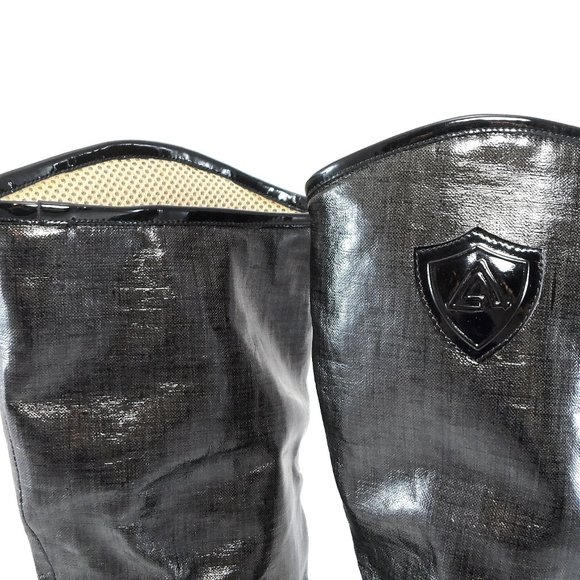 NEW$685 Aquatalia Waterproof Patent Leather Rain Tall Riding Pull-On Boots 6 - Picture 8 of 14